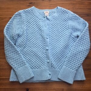 Vintage L.L.Bean Angora Wool Textured Button Sky Blue Cottagecore Cardigan